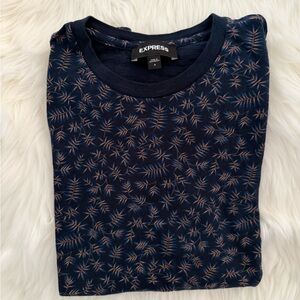 Express Dark Blue and Copper Leaf T-Shirt